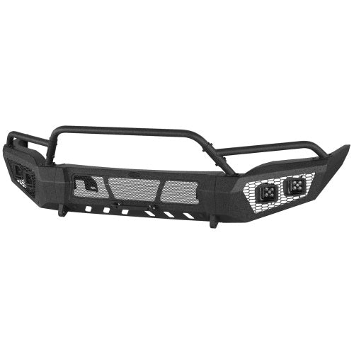 Earthshaker Series Front Bumper w/ Winch Plate & 4 × LED Lights For 2016-2018 GMC Sierra 1500 - Ultralisk4x4