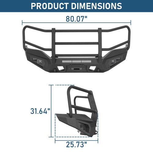 Magnus Front Bumper w/ Grille Guard For 2016-2018 GMC Sierra 1500 - Ultralisk4x4