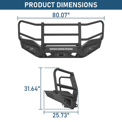 Magnus Front Bumper w/ Grille Guard For 2016-2018 GMC Sierra 1500 - Ultralisk4x4