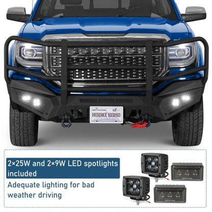 Magnus Front Bumper w/ Grille Guard For 2016-2018 GMC Sierra 1500 - Ultralisk4x4