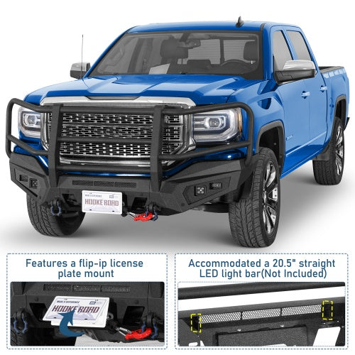 Magnus Front Bumper w/ Grille Guard For 2016-2018 GMC Sierra 1500 - Ultralisk4x4