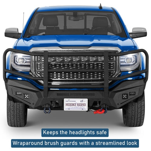 Magnus Front Bumper w/ Grille Guard For 2016-2018 GMC Sierra 1500 - Ultralisk4x4