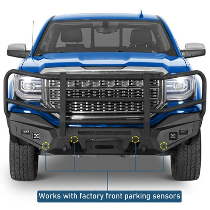 Magnus Front Bumper w/ Grille Guard For 2016-2018 GMC Sierra 1500 - Ultralisk4x4