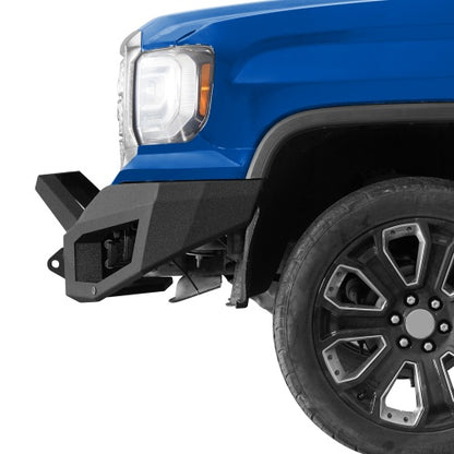 Discovery Ⅰ Full-Width Front Bumper w/ Winch Plate & LED Spotlights For 2016-2018 GMC Sierra 1500 - Ultralisk4x4