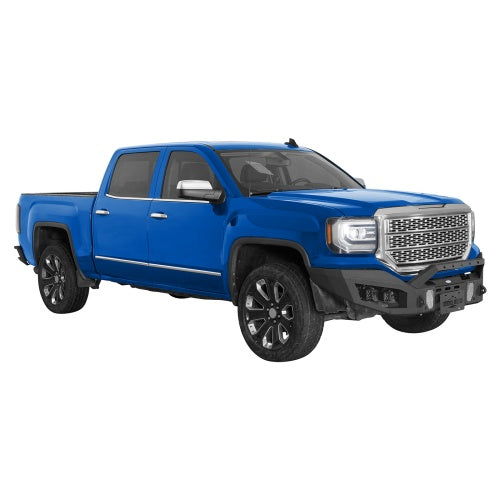 Discovery Ⅰ Full-Width Front Bumper w/ Winch Plate & LED Spotlights For 2016-2018 GMC Sierra 1500 - Ultralisk4x4