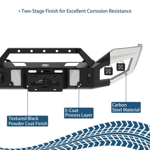 Discovery Ⅰ Full-Width Front Bumper w/ Winch Plate & LED Spotlights For 2016-2018 GMC Sierra 1500 - Ultralisk4x4