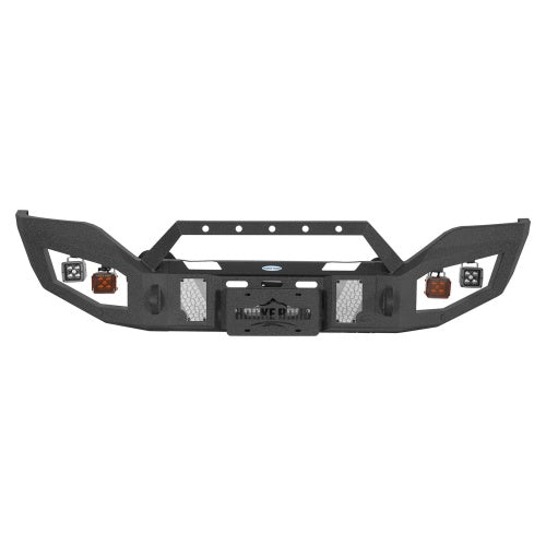 Discovery Ⅰ Full-Width Front Bumper w/ Winch Plate & LED Spotlights For 2016-2018 GMC Sierra 1500 - Ultralisk4x4