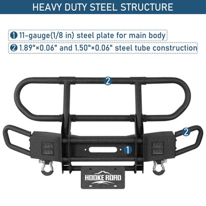 Rock Crawler Stubby Front Bumper w/Grille Guard For 2007-2018 Jeep Wrangler JK - Ultralisk4x4