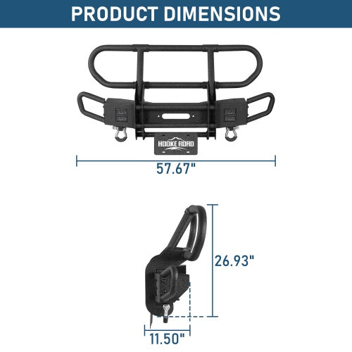 Rock Crawler Stubby Front Bumper w/Grille Guard For 2007-2018 Jeep Wrangler JK - Ultralisk4x4