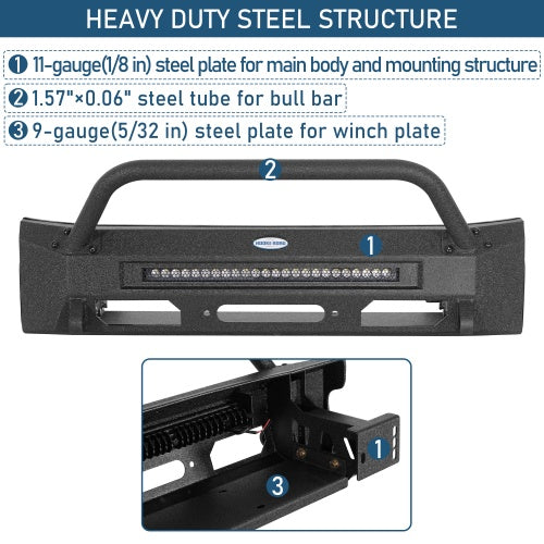 Blink Stubby Front Bumper w/ 12K Winch Plate for 03-09 Lexus GX470 - Ultralisk4x4