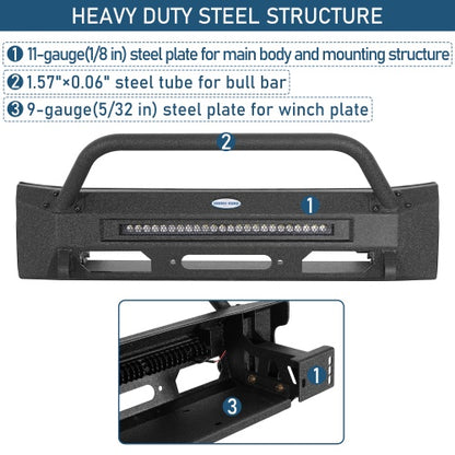 Blink Stubby Front Bumper w/ 12K Winch Plate for 03-09 Lexus GX470 - Ultralisk4x4