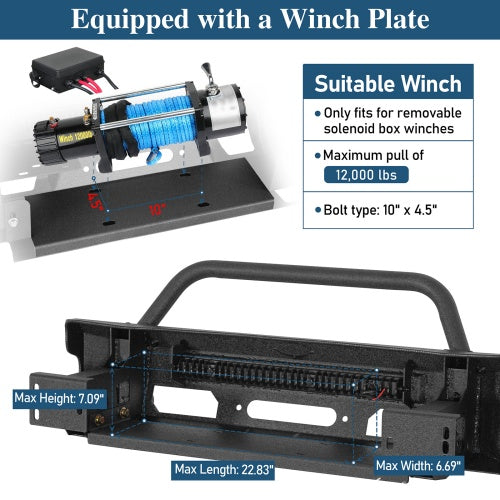 Blink Stubby Front Bumper w/ 12K Winch Plate for 03-09 Lexus GX470 - Ultralisk4x4