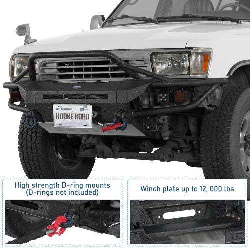 1990-1995 Toyota 4Runner ExplorerX Tube Front Bumper w/ Winch Plate & 4 LED Spot Lights - Ultralisk4x4
