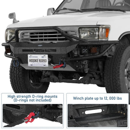 1990-1995 Toyota 4Runner ExplorerX Tube Front Bumper w/ Winch Plate & 4 LED Spot Lights - Ultralisk4x4