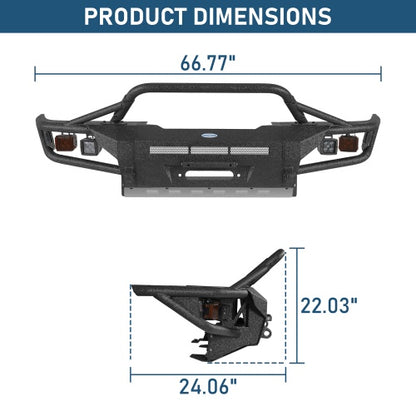 1990-1995 Toyota 4Runner ExplorerX Tube Front Bumper w/ Winch Plate & 4 LED Spot Lights - Ultralisk4x4