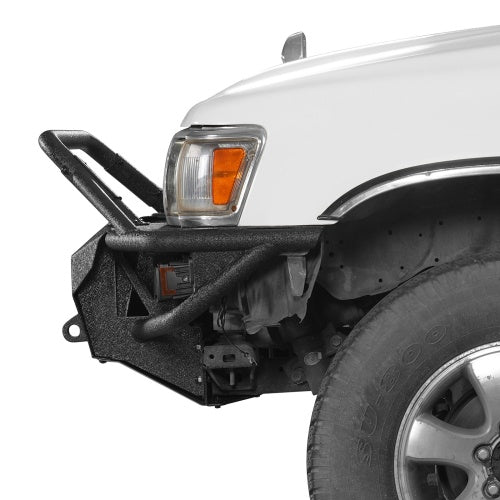 1990-1995 Toyota 4Runner ExplorerX Tube Front Bumper w/ Winch Plate & 4 LED Spot Lights - Ultralisk4x4