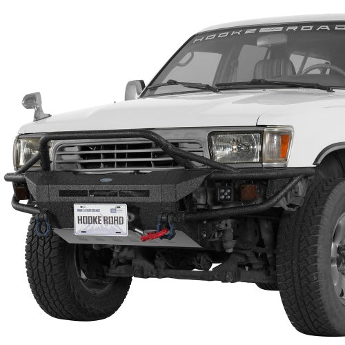 1990-1995 Toyota 4Runner ExplorerX Tube Front Bumper w/ Winch Plate & 4 LED Spot Lights - Ultralisk4x4