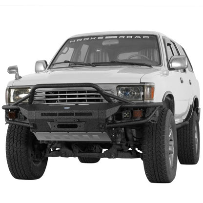 1990-1995 Toyota 4Runner ExplorerX Tube Front Bumper w/ Winch Plate & 4 LED Spot Lights - Ultralisk4x4