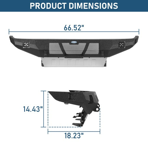 Grizzly Series Full-Width Front Bumper w/ Skid Plate & LED Lights for 90-95 Toyota 4Runner - Ultralisk4x4