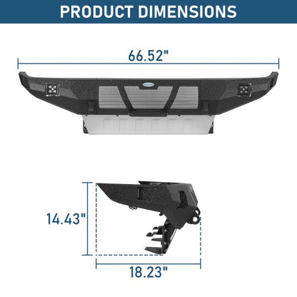Grizzly Series Full-Width Front Bumper w/ Skid Plate & LED Lights for 90-95 Toyota 4Runner - Ultralisk4x4