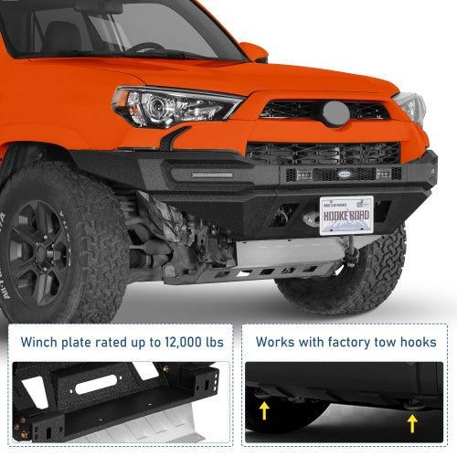 Phantom Full Width Front Bumper w/ Winch Plate & LED DRL Lights For 2014-2024 Toyota 4Runner - Ultralisk4x4