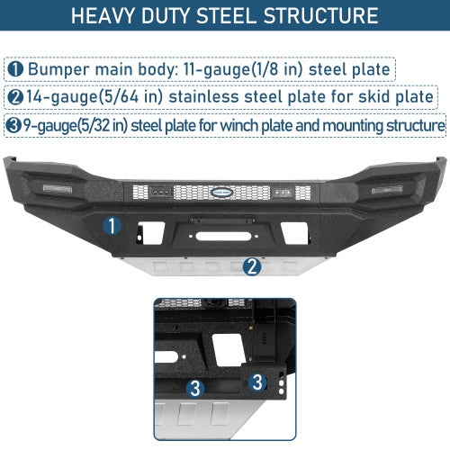 Phantom Full Width Front Bumper w/ Winch Plate & LED DRL Lights For 2014-2024 Toyota 4Runner - Ultralisk4x4