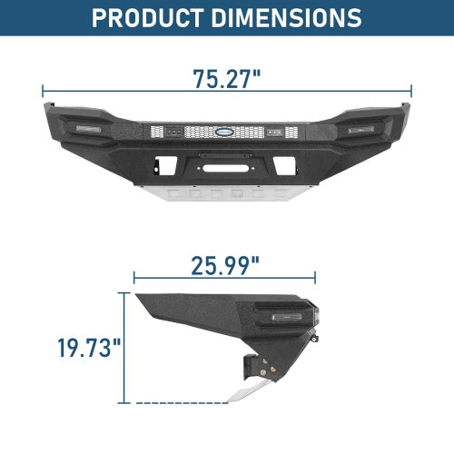 Phantom Full Width Front Bumper w/ Winch Plate & LED DRL Lights For 2014-2024 Toyota 4Runner - Ultralisk4x4