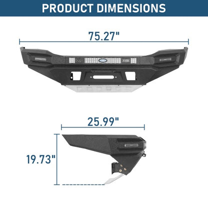Phantom Full Width Front Bumper w/ Winch Plate & LED DRL Lights For 2014-2024 Toyota 4Runner - Ultralisk4x4