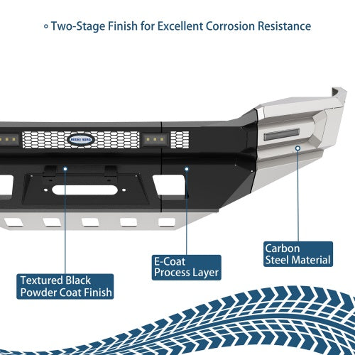 Phantom Full Width Front Bumper w/ Winch Plate & LED DRL Lights For 2014-2024 Toyota 4Runner - Ultralisk4x4