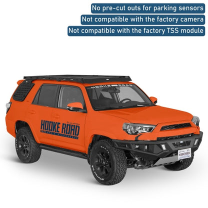 Discovery Tubular Front Bumper w/ Winch Plate & 4 LED Lights For 14-24 Toyota 4Runner - Ultralisk4x4