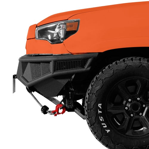 Discovery Tubular Front Bumper w/ Winch Plate & 4 LED Lights For 14-24 Toyota 4Runner - Ultralisk4x4