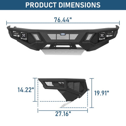 Discovery Tubular Front Bumper w/ Winch Plate & 4 LED Lights For 14-24 Toyota 4Runner - Ultralisk4x4