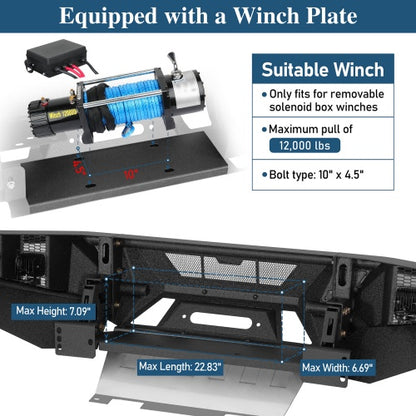 Discovery Tubular Front Bumper w/ Winch Plate & 4 LED Lights For 14-24 Toyota 4Runner - Ultralisk4x4