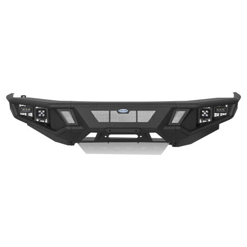 Discovery Tubular Front Bumper w/ Winch Plate & 4 LED Lights For 14-24 Toyota 4Runner - Ultralisk4x4