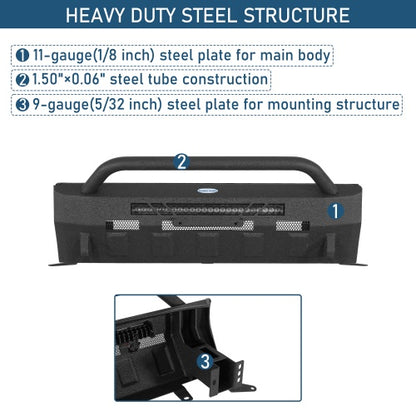 Ultralisk4x4 Blink Stubby Front Bumper with Bull Bar - Fits 2014-2024 Toyota 4Runner (Excludes Limited & Nightshade)