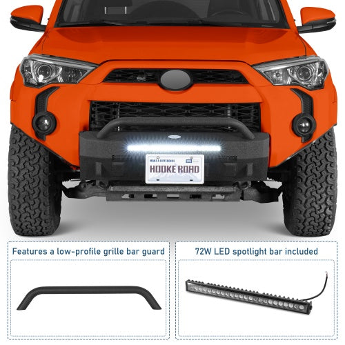 Ultralisk4x4 Blink Stubby Front Bumper with Bull Bar - Fits 2014-2024 Toyota 4Runner (Excludes Limited & Nightshade)