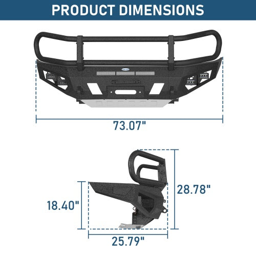 ExplorerX Front Bumper w/ Grille Guard For 2003-2005 Toyota 4Runner - Ultralisk4x4