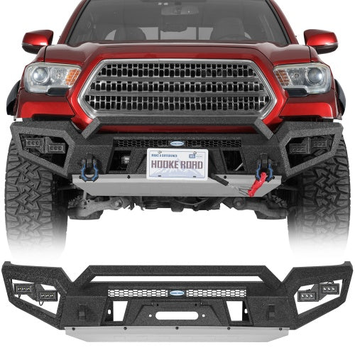 Zenith Full-Width Front Bumper w/ Winch Plate For 16-23 Toyota Tacoma - Ultralisk4x4