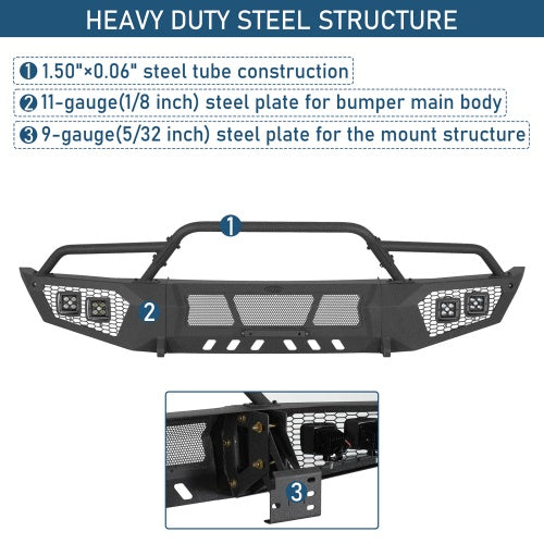 Ultralisk4x4 Earthshaker Front Bumper For 2014-2021 Toyota Tundra Models