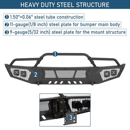 Ultralisk4x4 Earthshaker Front Bumper For 2014-2021 Toyota Tundra Models