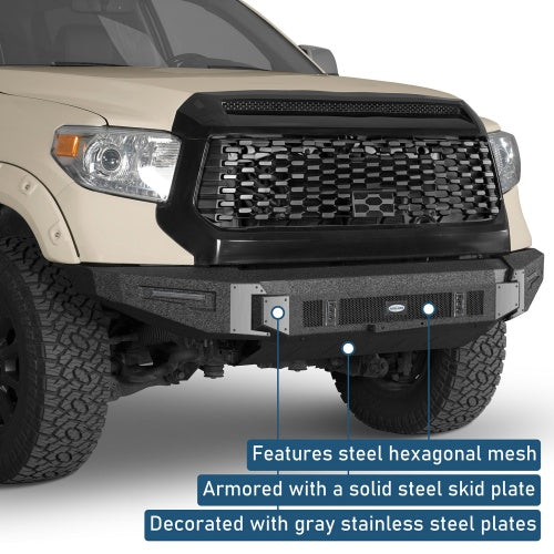 Falcon Full‑Width Front Bumper w/ Skid Plate for 2014‑2021 Toyota Tundra - Ultralisk4x4