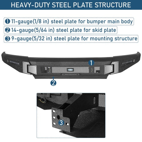 Falcon Full‑Width Front Bumper w/ Skid Plate for 2014‑2021 Toyota Tundra - Ultralisk4x4