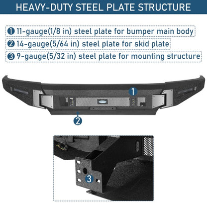 Falcon Full‑Width Front Bumper w/ Skid Plate for 2014‑2021 Toyota Tundra - Ultralisk4x4