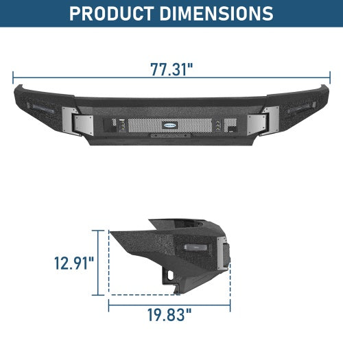 Falcon Full‑Width Front Bumper w/ Skid Plate for 2014‑2021 Toyota Tundra - Ultralisk4x4