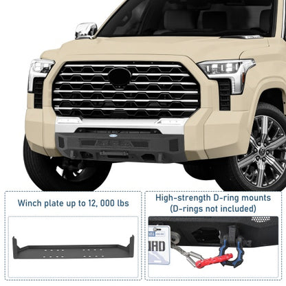 Stubby Front Bumper w/ Winch Plate & LED for 2022-2026 Toyota Tundra Ultralisk4x4