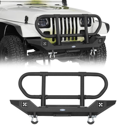 1987-2006 Jeep Wrangler YJ/TJ - Rock Crawler Front Bumper w/ Grille Guard Brush Guard - Ultralisk4x4