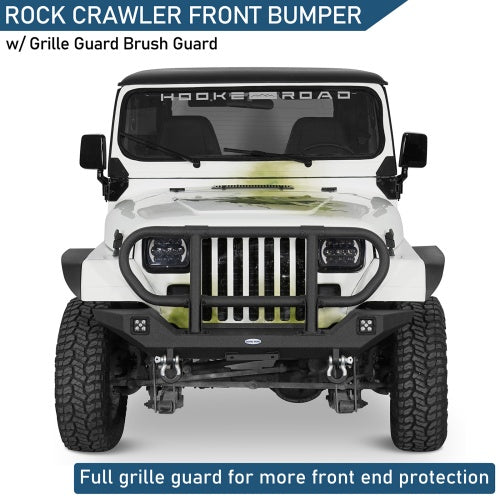 1987-2006 Jeep Wrangler YJ/TJ - Rock Crawler Front Bumper w/ Grille Guard Brush Guard - Ultralisk4x4