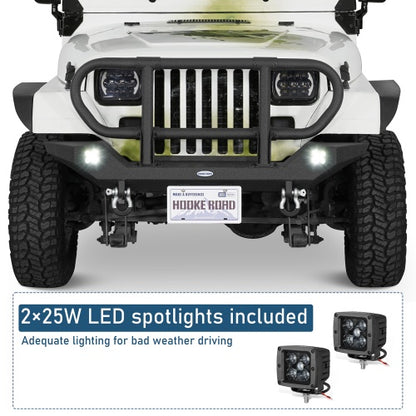 1987-2006 Jeep Wrangler YJ/TJ - Rock Crawler Front Bumper w/ Grille Guard Brush Guard - Ultralisk4x4