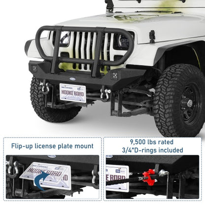 1987-2006 Jeep Wrangler YJ/TJ - Rock Crawler Front Bumper w/ Grille Guard Brush Guard - Ultralisk4x4