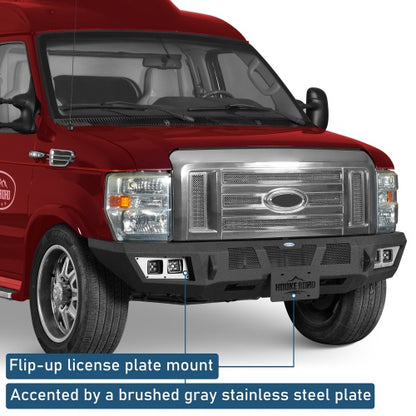 Discovery Ⅱ Front Bumper w/ Winch Plate & LED Spotlights For 2008-2026 Ford E-350 - Ultralisk4x4